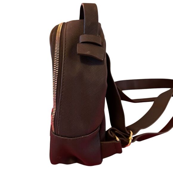 Betsey Johnson Black, White & Red Floral Mini Backpack w/ Gold Hardware - Picture 7 of 9